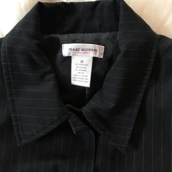 3x$25 Isaac Mizrahi pinstriped button down collar jacket - Picture 2 of 6